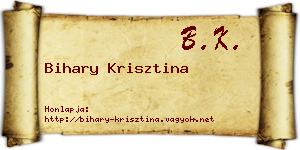 Bihary Krisztina névjegykártya